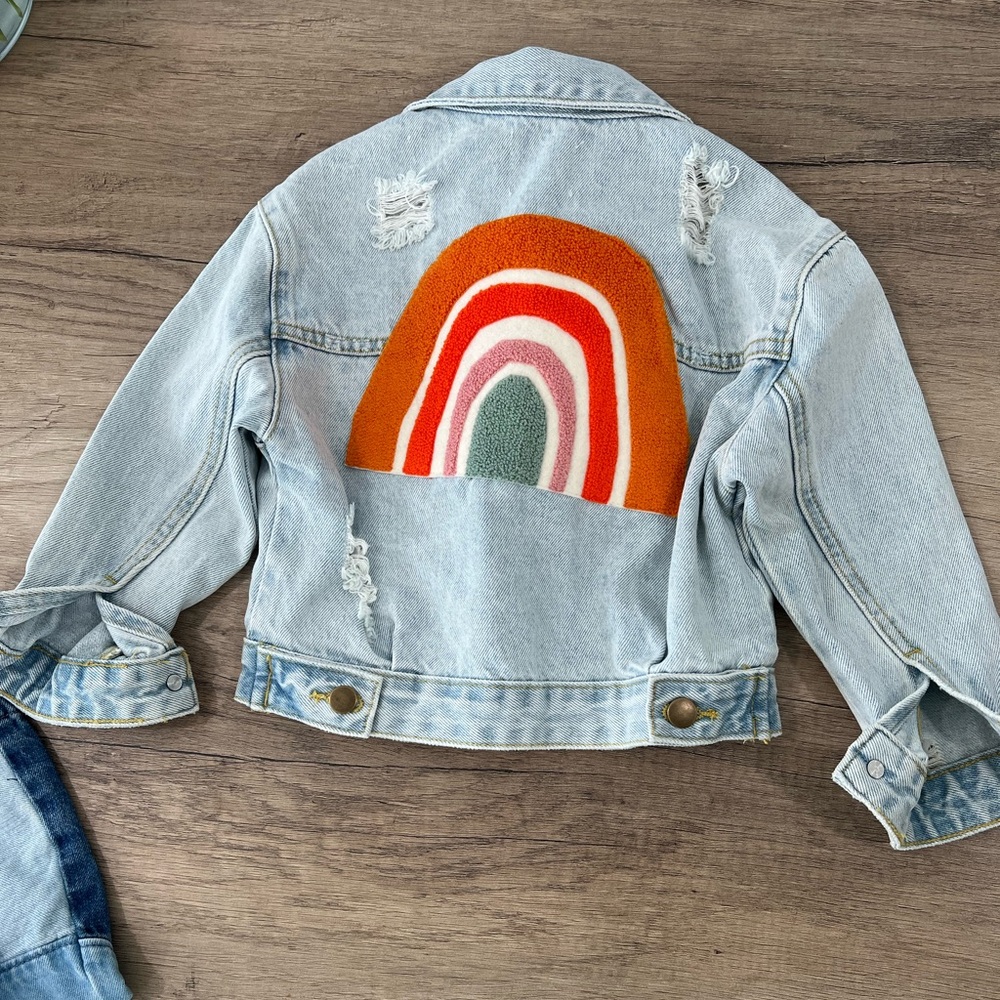 PH Play Patched Denim Jacket Rainbow